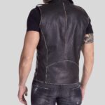 Vintage leather vest for men - Back view