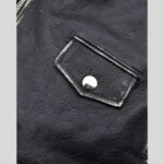 Vintage leather vest for men - Close-up view