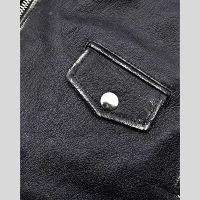 Vintage leather vest for men - Close-up view