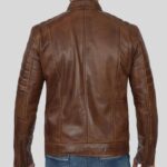 Back view of Cafe Racer Men's Leather Jacket