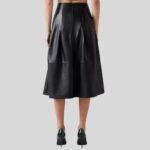 Back view of A Line Leather Skirt