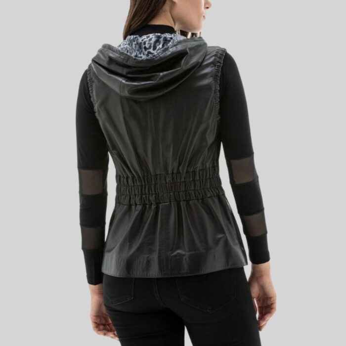 Back view of Women's Leather Vest