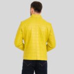 Yellow puffer jacket for men - back view