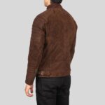 Back view of men's suede biker jacket