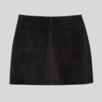 Black Suede Mini Skirt - Back View