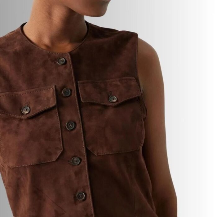 Close-up of Suede Vest Women