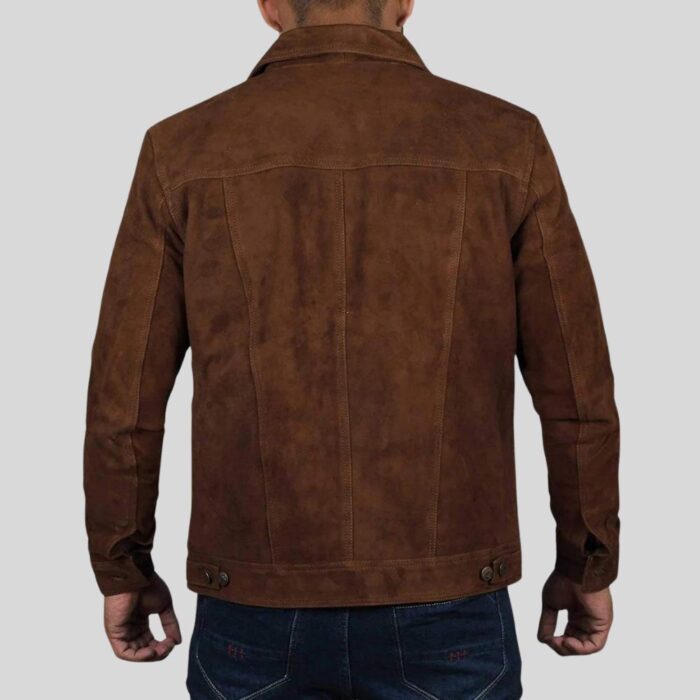 Men's Suede Shirt Jacket - Back View