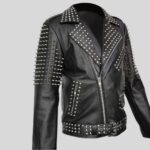 Side view of punk leather jacket