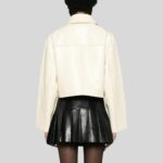 White leather jacket for women - back view