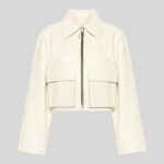 White leather jacket for women - front view