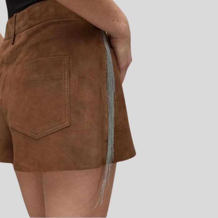 Back view of Women's Suede Shorts